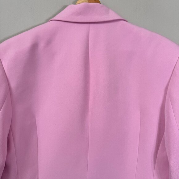 LAPOINTE Matte Crepe Broad Shoulder Blazer Jacket Womens 6 Blossom Pink Chic NWT - Picture 13 of 16